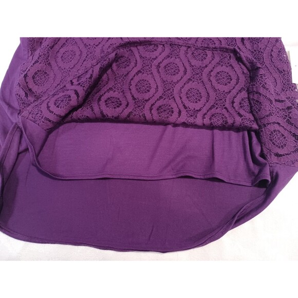 CROFT & BARROW ELITE PLUM LAYERED WOMENS CAP SLEEVE BLOUSE SZ PM - Picture 8 of 8